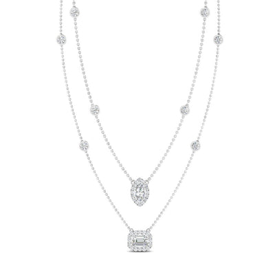 Stackable Halo Station Drop Necklace
