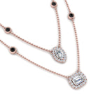 Load image into Gallery viewer, stackable-halo-station-diamond-necklace-with-black-diamond-in-FDNK11062GBLACKANGLE1-NL-RG
