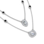 Load image into Gallery viewer, stackable-halo-station-diamond-necklace-with-black-diamond-in-FDNK11062GBLACKANGLE1-NL-WG
