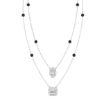 Load image into Gallery viewer, stackable-halo-station-diamond-necklace-with-black-diamond-in-FDNK11062GBLACKANGLE1-NL-WG
