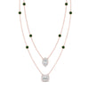 Load image into Gallery viewer, stackable-halo-station-diamond-necklace-with-emerald-in-FDNK11062GEMGRANGLE1-NL-RG
