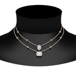Load image into Gallery viewer, stackable-halo-station-diamond-necklace-with-emerald-in-FDNK11062GEMGRANGLE1-NL-RG
