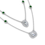 Load image into Gallery viewer, stackable-halo-station-diamond-necklace-with-emerald-in-FDNK11062GEMGRANGLE1-NL-WG
