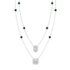 Load image into Gallery viewer, stackable-halo-station-diamond-necklace-with-emerald-in-FDNK11062GEMGRANGLE1-NL-WG