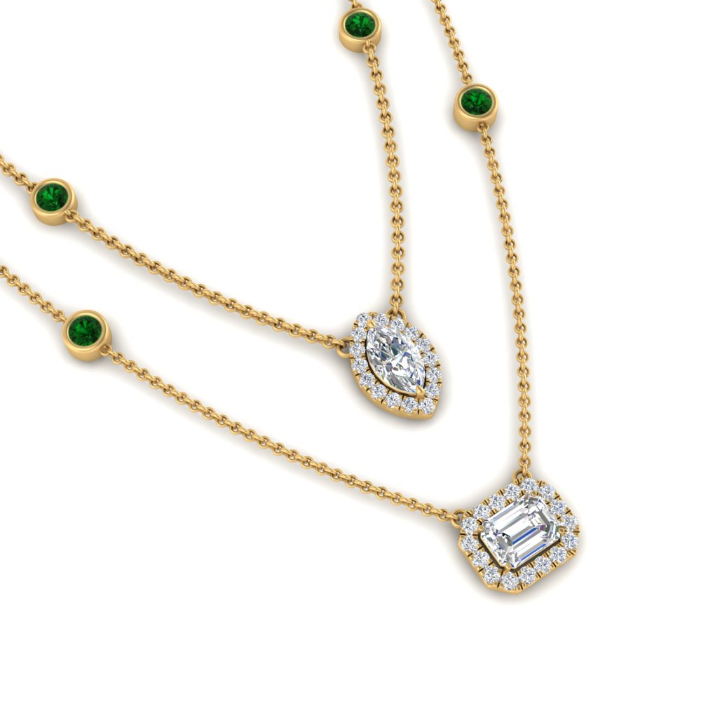stackable-halo-station-diamond-necklace-with-emerald-in-FDNK11062GEMGRANGLE1-NL-YG