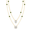 Load image into Gallery viewer, stackable-halo-station-diamond-necklace-with-emerald-in-FDNK11062GEMGRANGLE1-NL-YG