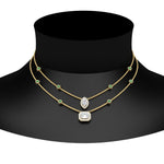 Load image into Gallery viewer, stackable-halo-station-diamond-necklace-with-emerald-in-FDNK11062GEMGRANGLE1-NL-YG
