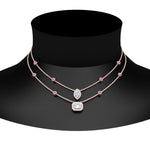 Load image into Gallery viewer, stackable-halo-station-diamond-necklace-with-pink-sapphire-in-FDNK11062GSADRPIANGLE1-NL-RG
