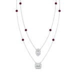 Load image into Gallery viewer, stackable-halo-station-diamond-necklace-with-pink-sapphire-in-FDNK11062GSADRPIANGLE1-NL-WG
