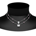 Load image into Gallery viewer, stackable-halo-station-diamond-necklace-with-pink-sapphire-in-FDNK11062GSADRPIANGLE1-NL-WG
