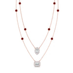 Load image into Gallery viewer, stackable-halo-station-diamond-necklace-with-ruby-in-FDNK11062GRUDRANGLE1-NL-RG
