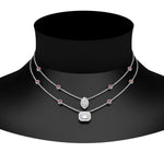 Load image into Gallery viewer, stackable-halo-station-diamond-necklace-with-ruby-in-FDNK11062GRUDRANGLE1-NL-WG

