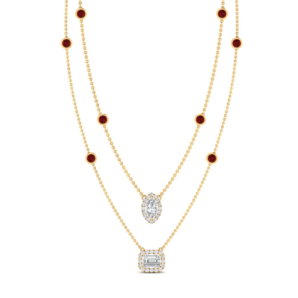 stackable-halo-station-diamond-necklace-with-ruby-in-FD-NK11062GRUDRANGLE1-NL-YG