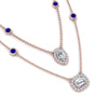 Load image into Gallery viewer, stackable-halo-station-diamond-necklace-with-sapphire-in-FDNK11062GSABLANGLE1-NL-RG