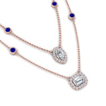 Load image into Gallery viewer, stackable-halo-station-diamond-necklace-with-sapphire-in-FDNK11062GSABLANGLE1-NL-RG
