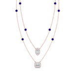 Load image into Gallery viewer, stackable-halo-station-diamond-necklace-with-sapphire-in-FDNK11062GSABLANGLE1-NL-RG
