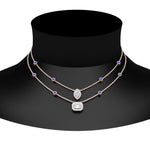 Load image into Gallery viewer, stackable-halo-station-diamond-necklace-with-sapphire-in-FDNK11062GSABLANGLE1-NL-RG
