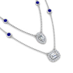 Load image into Gallery viewer, stackable-halo-station-diamond-necklace-with-sapphire-in-FDNK11062GSABLANGLE1-NL-WG

