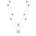 Load image into Gallery viewer, stackable-halo-station-diamond-necklace-with-sapphire-in-FDNK11062GSABLANGLE1-NL-WG
