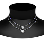 Load image into Gallery viewer, stackable-halo-station-diamond-necklace-with-sapphire-in-FDNK11062GSABLANGLE1-NL-WG
