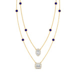 Load image into Gallery viewer, stackable-halo-station-diamond-necklace-with-sapphire-in-FDNK11062GSABLANGLE1-NL-YG
