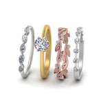 Load image into Gallery viewer, stacked-wedding-bands-with-solitaire-ring-in-FD9414ANGLE2-NL-RG
