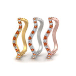 Load image into Gallery viewer, stacking-3-tone-wave-diamond-ring-with-orange-sapphire-in-white-gold-FD124152GOSANGLE3-NL-WG.jpg
