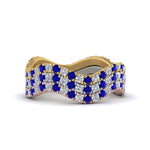 Load image into Gallery viewer, stacking-3-tone-wave-diamond-ring-with-sapphire-in-white-gold-FD124152GBSANGLE3-NL-WG.jpg
