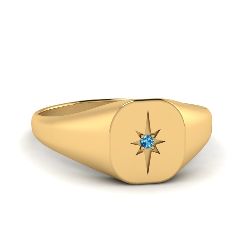 Starburst Signet Ring For Men