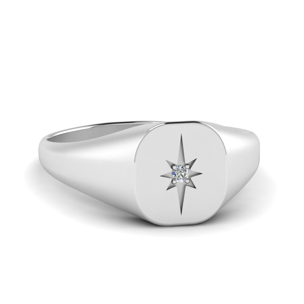 Starburst Signet Ring For Men