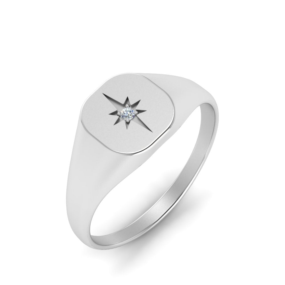Starburst Signet Ring For Men