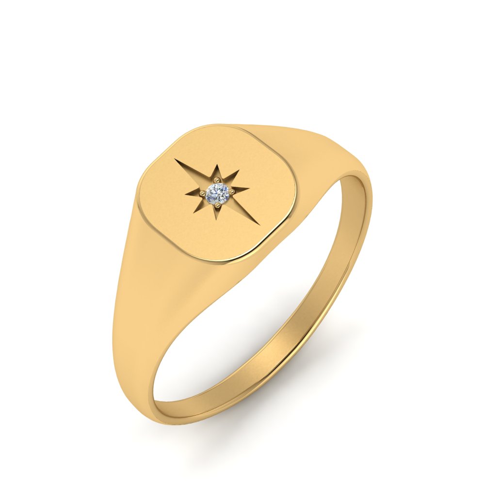 Starburst Signet Ring For Men