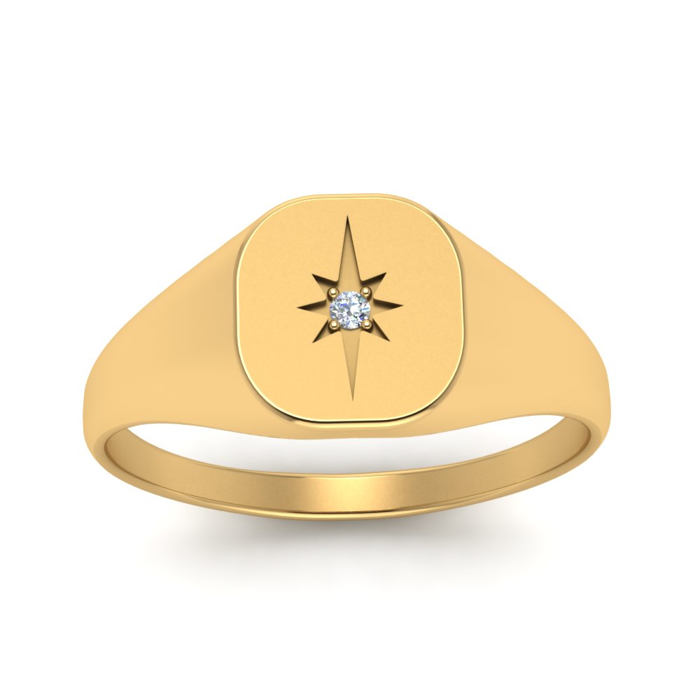 Starburst Signet Ring For Men