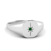 Load image into Gallery viewer, starburst-signet-emerald-ring-for-men-in-white-gold-FDM122748GEMGRANGLE5-NL-WG.jpg