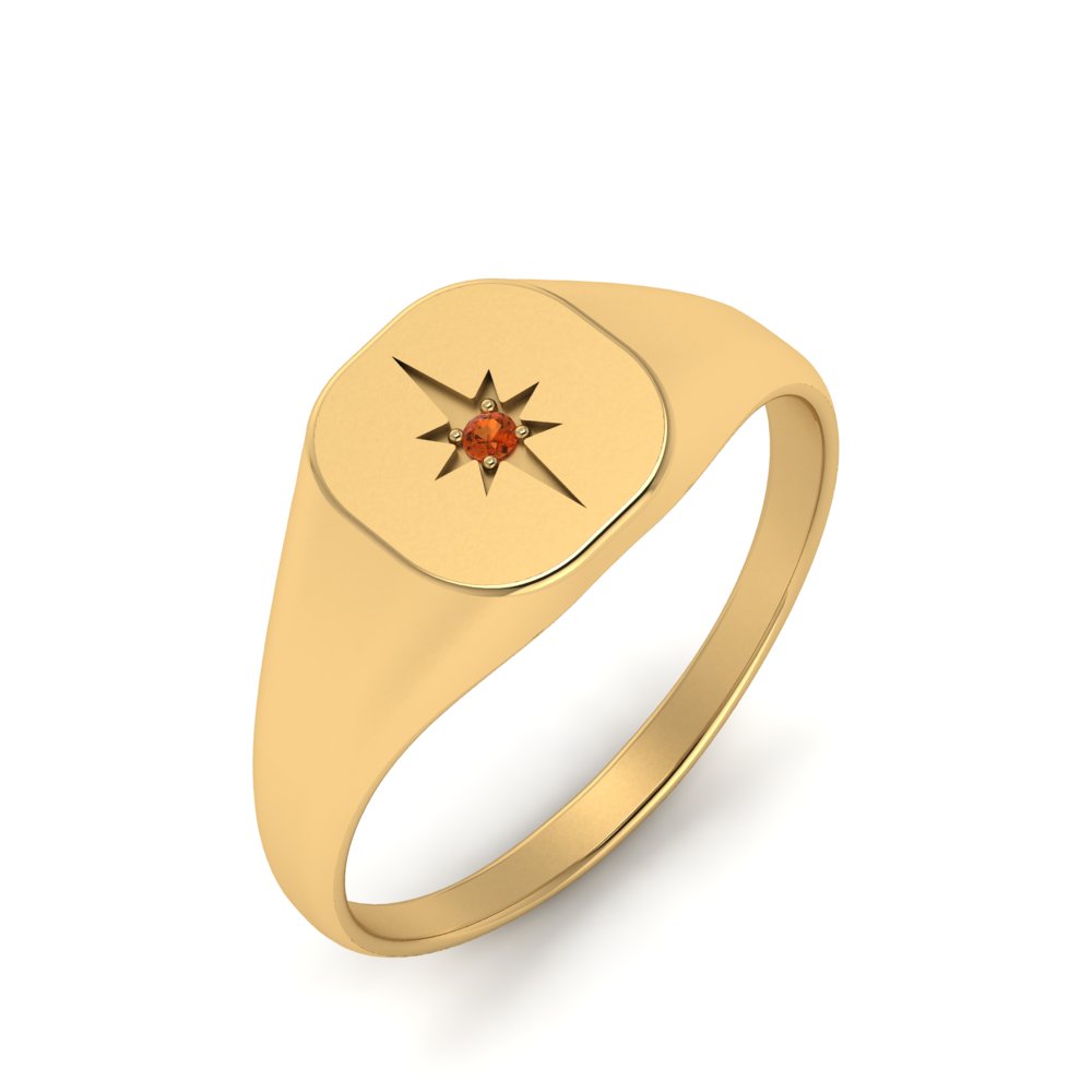 Starburst Signet Ring For Men