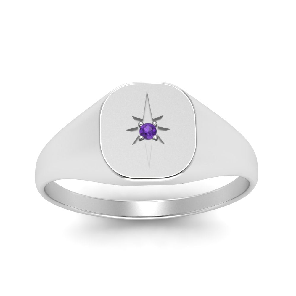 Starburst Signet Ring For Men