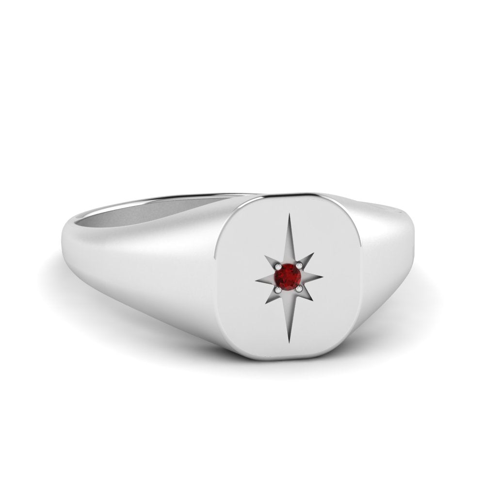 Starburst Signet Ring For Men