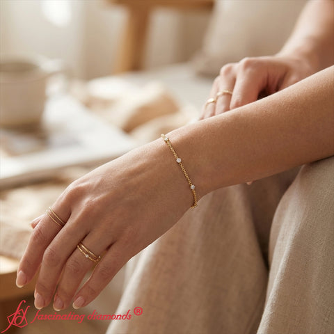 Station Diamond Chain Bracelet