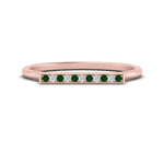 Load image into Gallery viewer, straight-bar-diamond-stacking-ring-with-emerald-in-rose-gold-FD10975BGEMGRANGLE3-NL-RG.jpg

