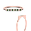 Load image into Gallery viewer, straight-bar-diamond-stacking-ring-with-emerald-in-rose-gold-FD10975BGEMGRANGLE3-NL-RG.jpg