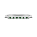 Load image into Gallery viewer, straight-bar-diamond-stacking-ring-with-emerald-in-white-gold-FD10975BGEMGRANGLE3-NL-WG.jpg
