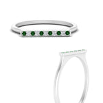Load image into Gallery viewer, straight-bar-diamond-stacking-ring-with-emerald-in-white-gold-FD10975BGEMGRANGLE3-NL-WG.jpg
