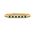 Load image into Gallery viewer, straight-bar-diamond-stacking-ring-with-emerald-in-yellow-gold-FD10975BGEMGRANGLE3-NL-YG.jpg
