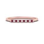 Load image into Gallery viewer, straight-bar-diamond-stacking-ring-with-pink-sapphire-in-rose-gold-FD10975BGSADRPIANGLE3-NL-RG.jpg
