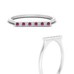 Load image into Gallery viewer, straight-bar-diamond-stacking-ring-with-pink-sapphire-in-white-gold-FD10975BGSADRPIANGLE3-NL-WG.jpg
