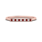 Load image into Gallery viewer, straight-bar-diamond-stacking-ring-with-ruby-in-rose-gold-FD10975BGRUDRANGLE3-NL-RG.jpg
