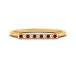 Load image into Gallery viewer, straight-bar-diamond-stacking-ring-with-ruby-in-yellow-gold-FD10975BGRUDRANGLE3-NL-YG.jpg
