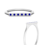 Load image into Gallery viewer, straight-bar-diamond-stacking-ring-with-sapphire-in-white-gold-FD10975BGSABLANGLE3-NL-WG.jpg

