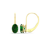 Load image into Gallery viewer, stud-3-carat-oval-emerald-lever-back-earrings-in-yellow-gold-FDEAR9225OVGEMGR-3.00CT-NL-YG
