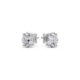Classic Four Prong Oval Diamond Solitaire Stud Earrings (1.00 Ct - 10.00 Ct)